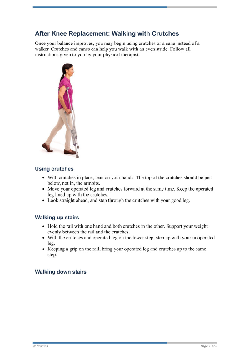 PDF After Knee Replacement Walking With Crutches HealthClips Online