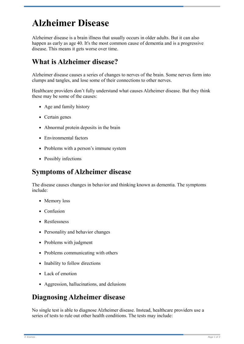 Poster image for "Alzheimer Disease"
