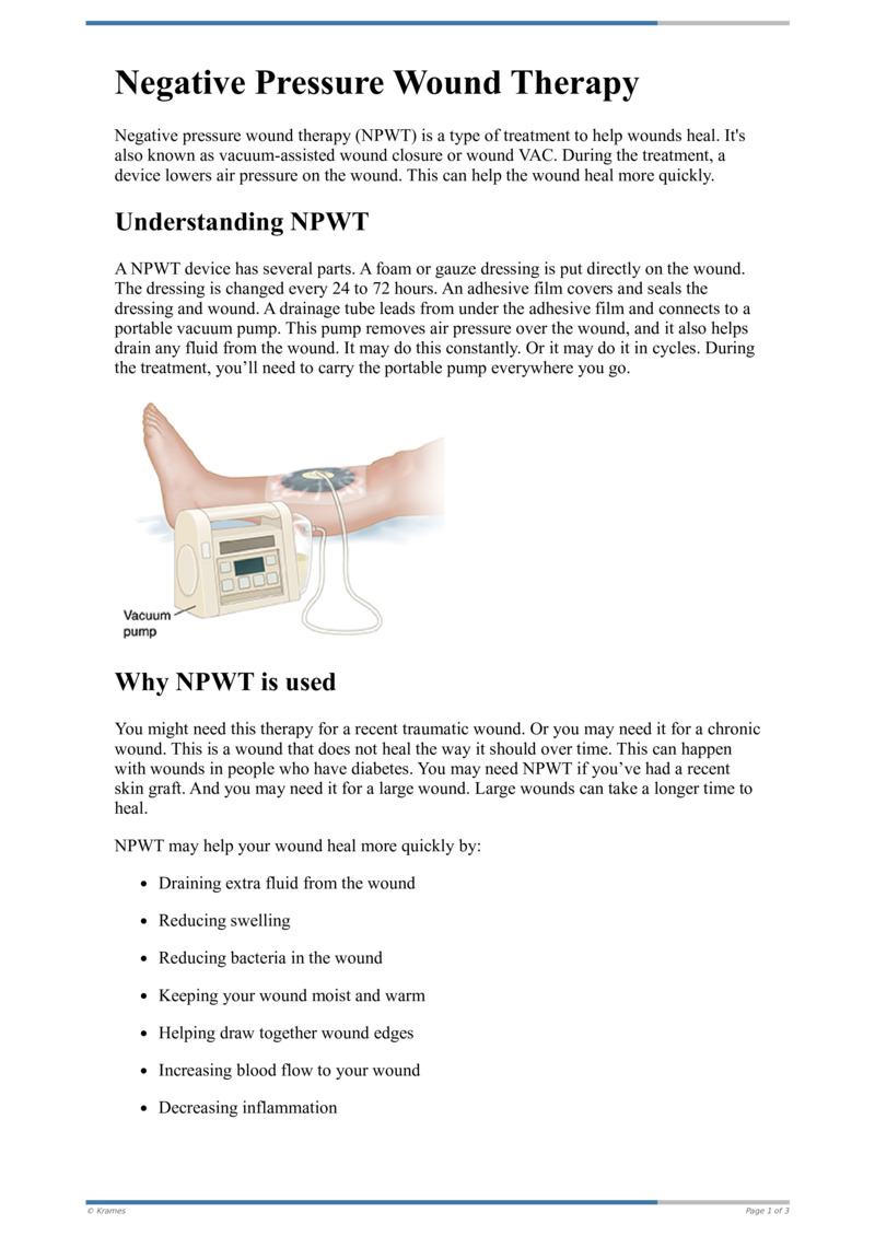 Negative Pressure Wound Therapy