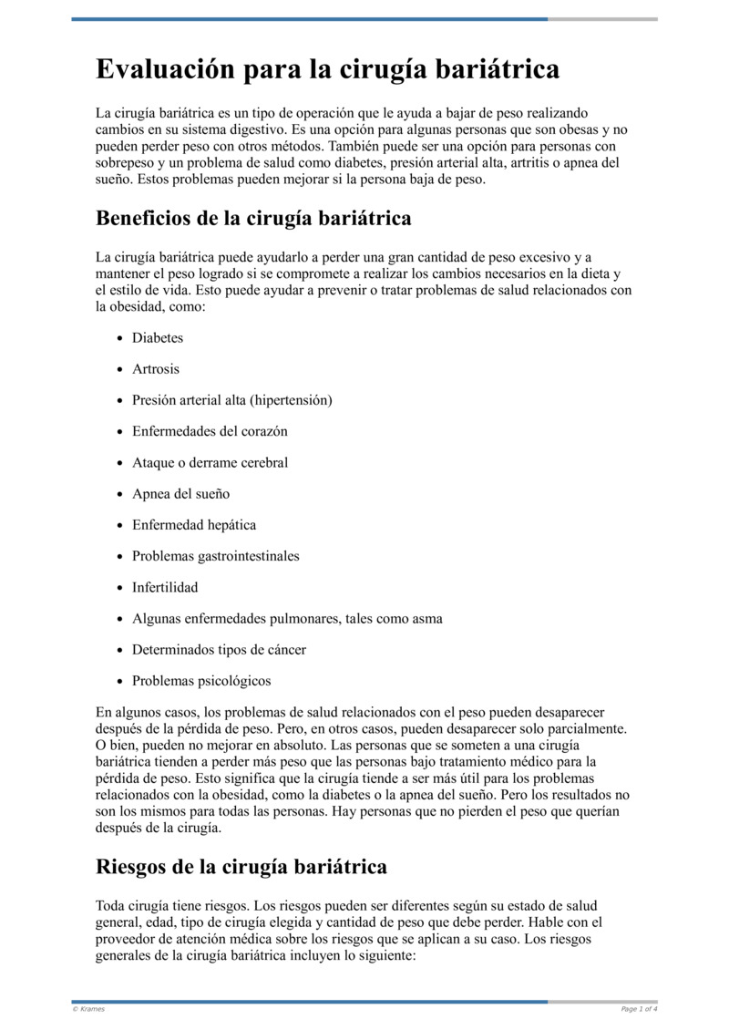 Poster image for "Evaluación para la cirugía bariátrica"