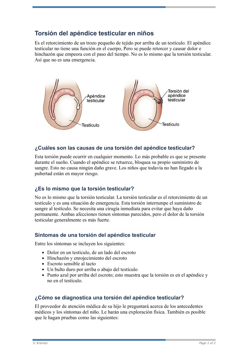 PDF Torsión del apéndice testicular en niños HealthClips Online
