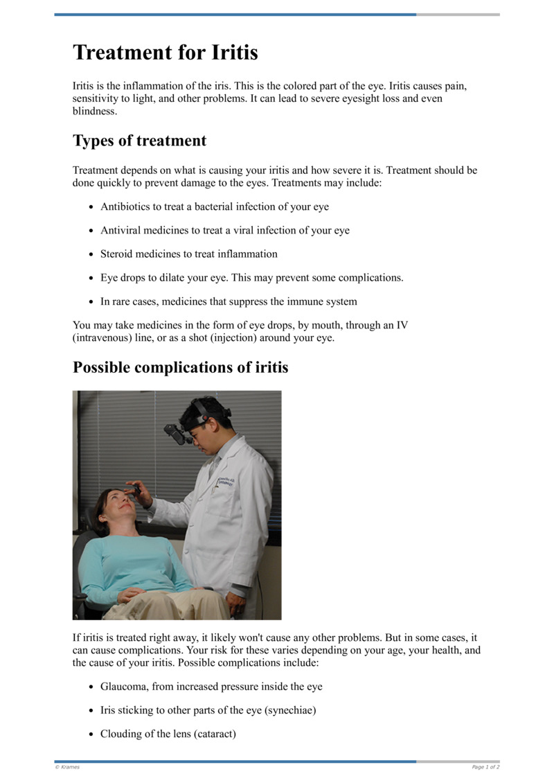 Irititis Rosh Review Text - Treatment for Iritis - HealthClips Online