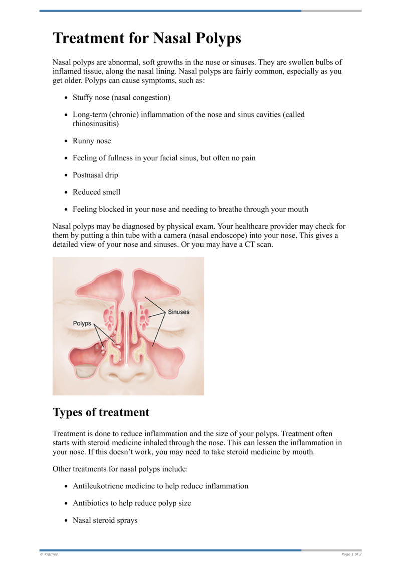 Text - Treatment For Nasal Polyps - HealthClips Online