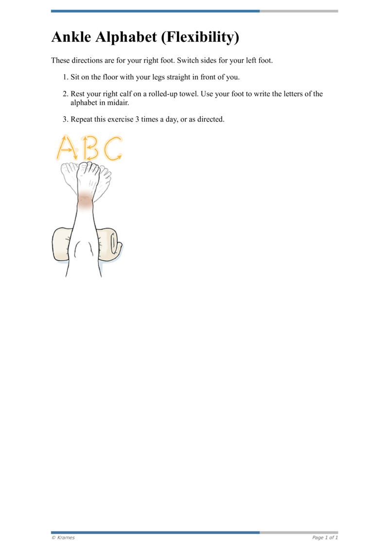 PDF - Ankle Alphabet (Flexibility) - HealthClips Online
