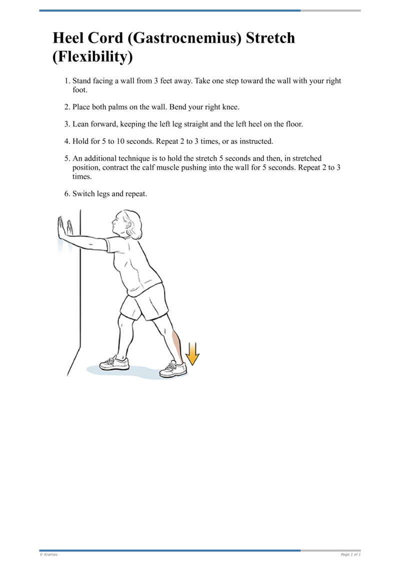 Text - Gastrocnemius Stretch (Flexibility) - HealthClips Online