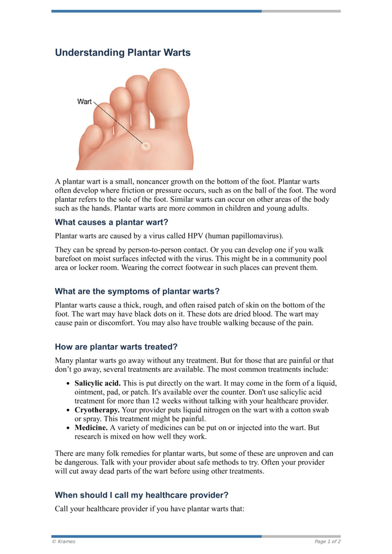 PDF Understanding Plantar Warts HealthClips Online