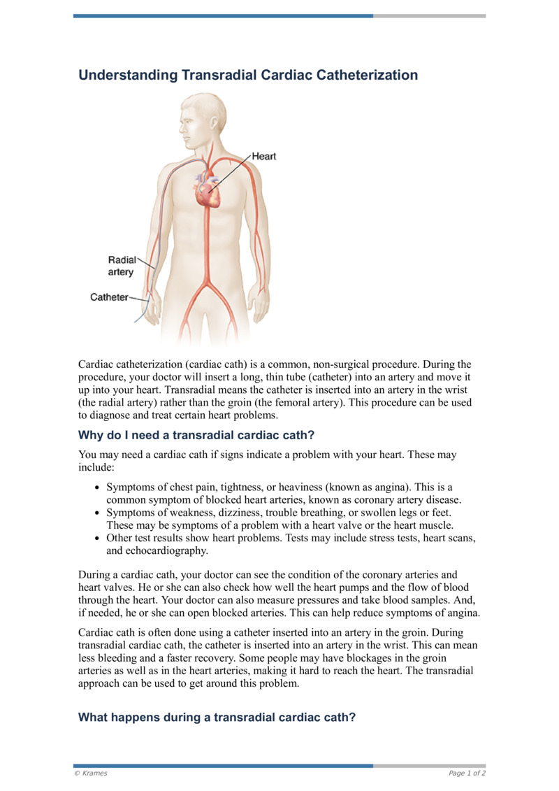 PDF Understanding Transradial Cardiac Catheterization HealthClips