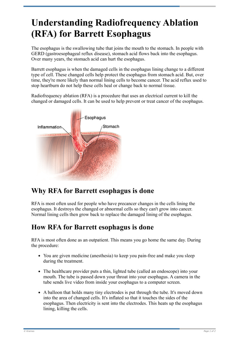 Text Understanding RFA for Barrett Esophagus HealthClips Online
