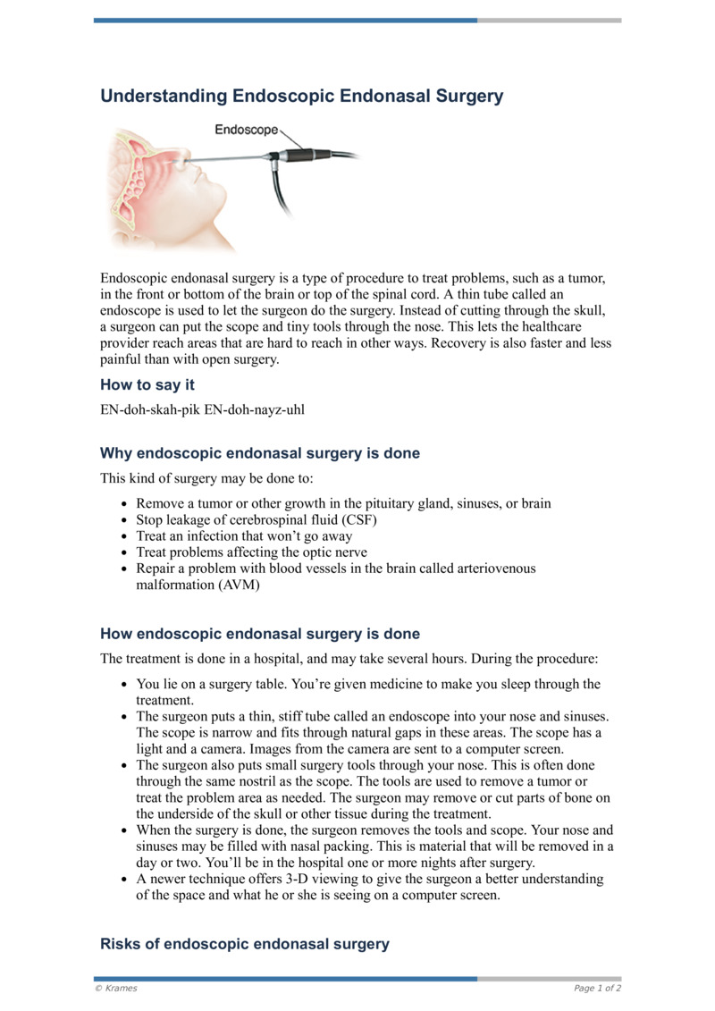 Pdf Understanding Endoscopic Endonasal Surgery Healthclips Online 