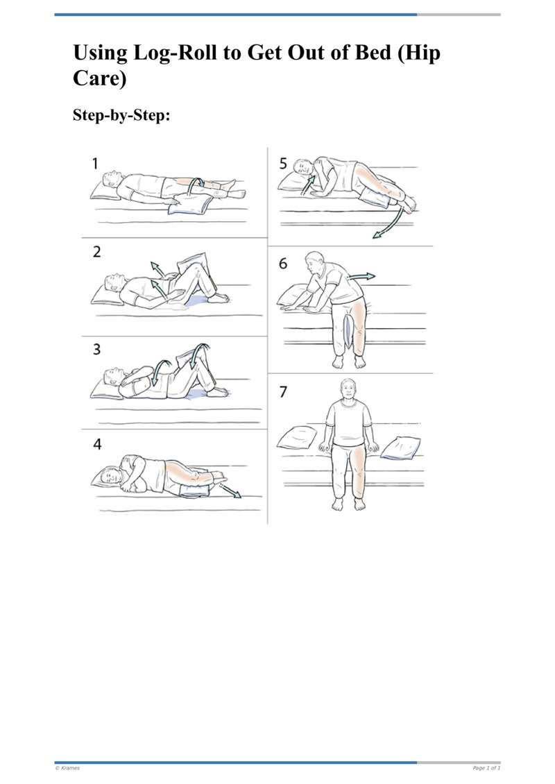 Text Step by Step Using Log Roll To Get Out Of Bed Hip Care 