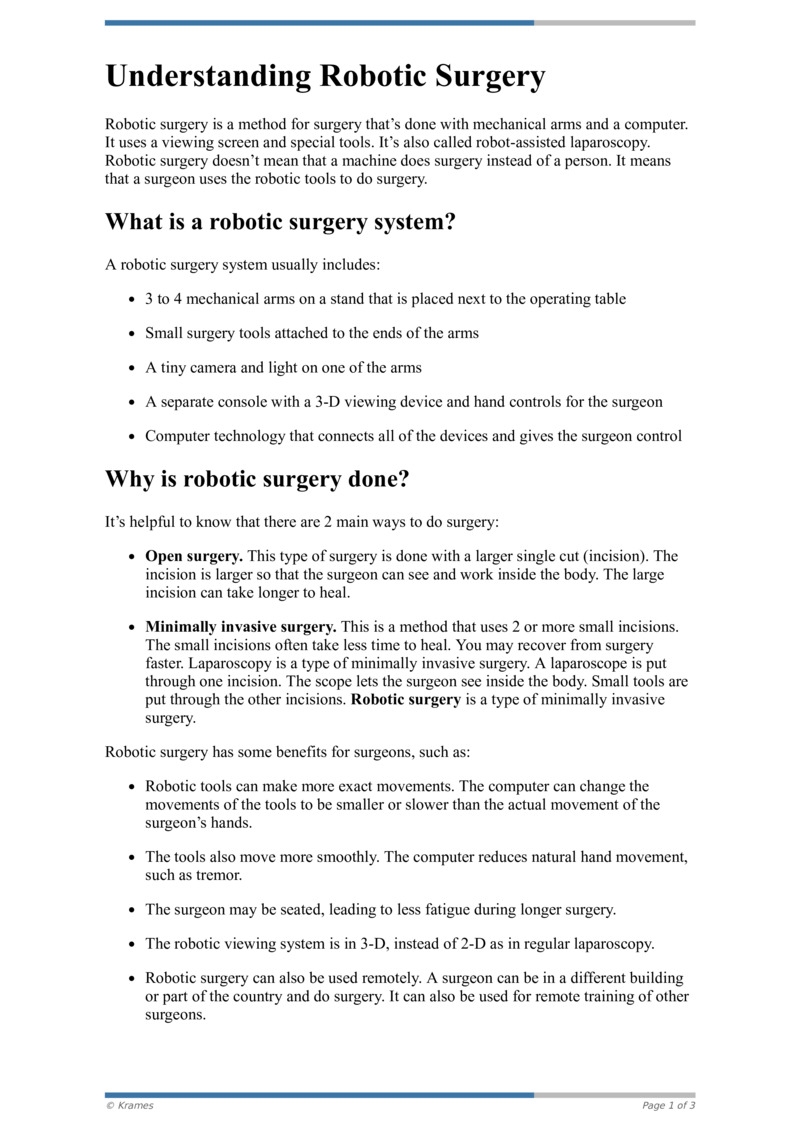 PDF - Understanding Robotic Surgery - HealthClips Online