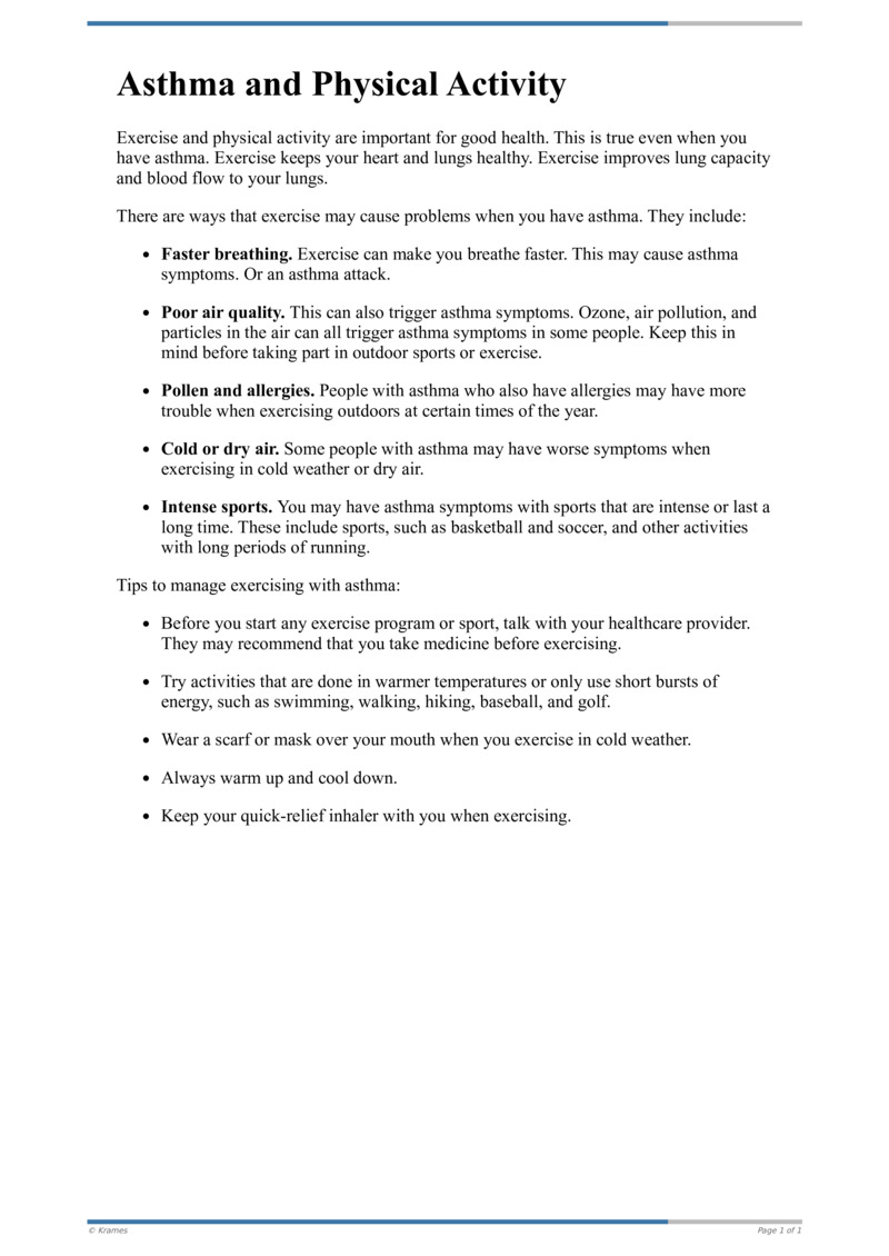 Text Asthma and Physical Activity HealthClips Online