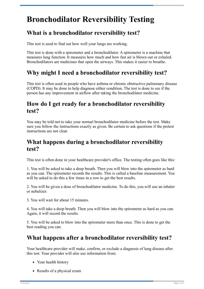 Text Bronchodilator Reversibility Testing HealthClips Online