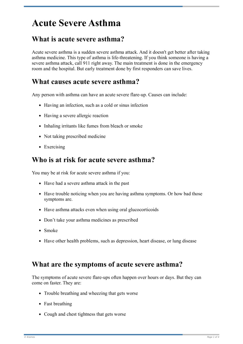 Text Acute Severe Asthma HealthClips Online