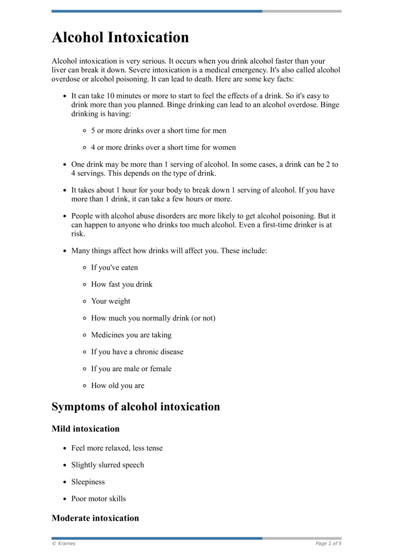 alcohol intoxication case study