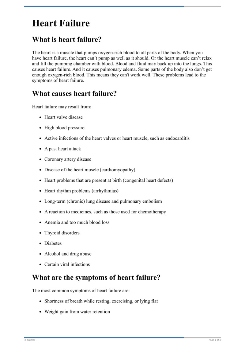 Text - Heart Failure - HealthClips Online