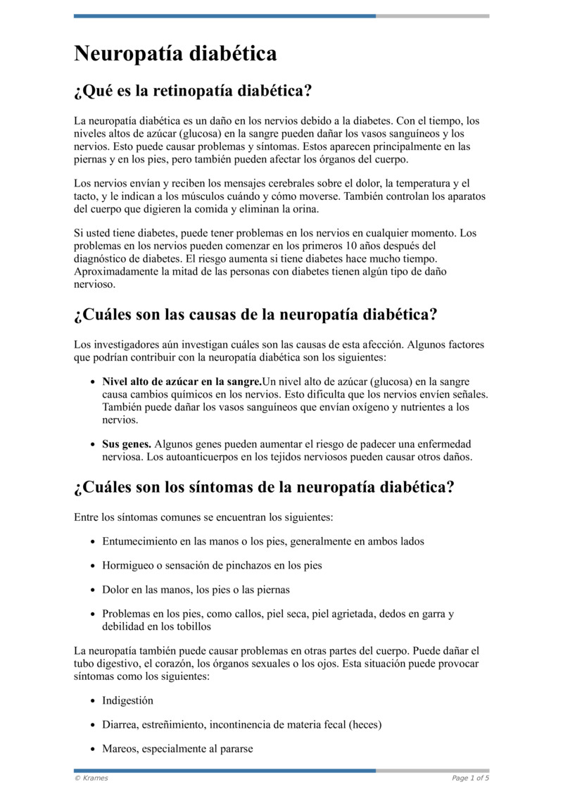 Text - Neuropatía Diabética - HealthClips Online