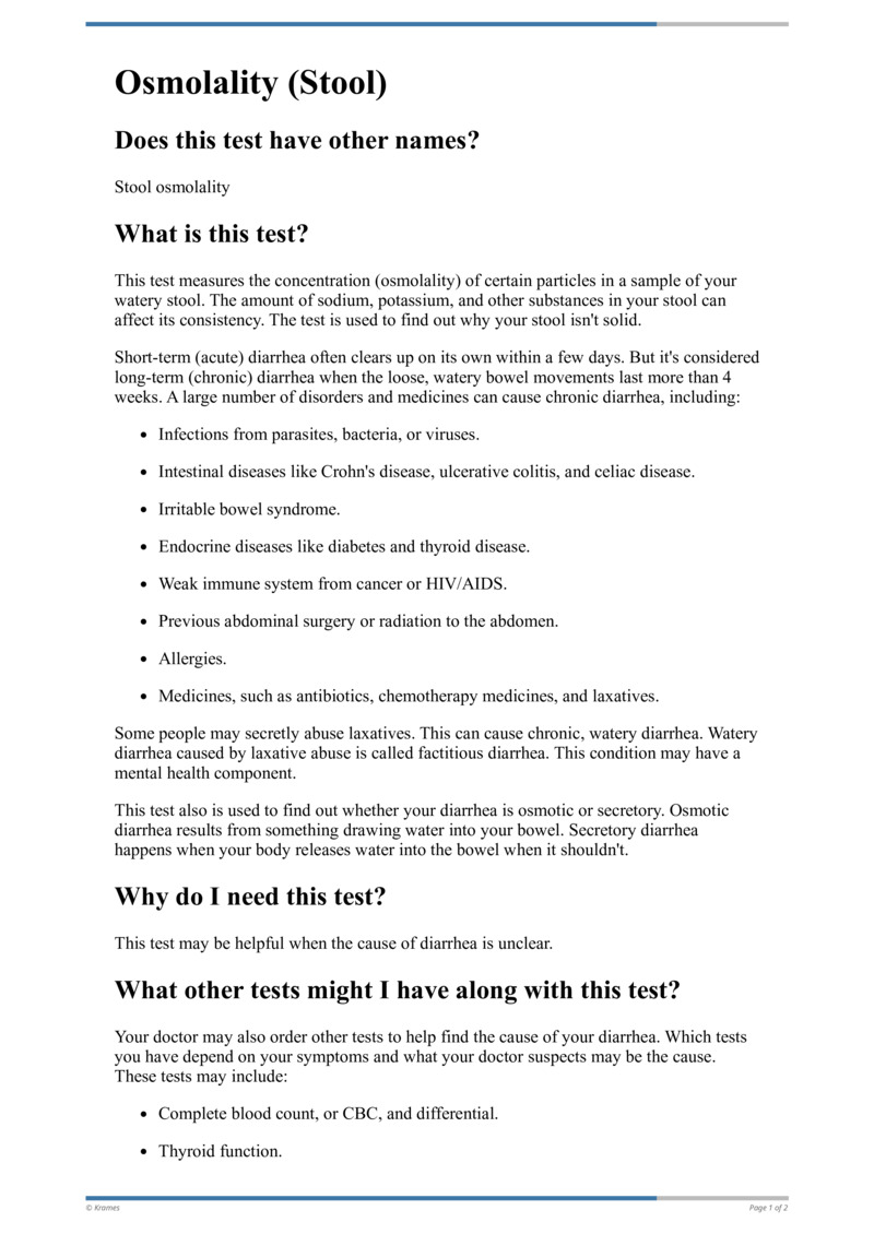 Define Stool Osmolality at Christine Poyner blog