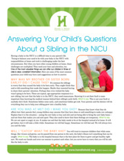 Thumbnail image for "Answering Your Child's Questions About a Sibling in the NICU"