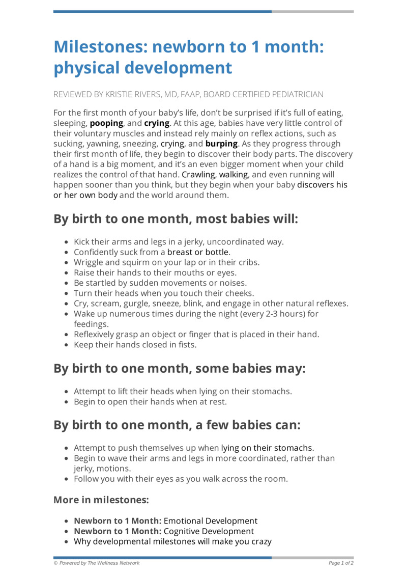 newborn milestones