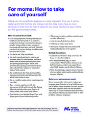 Thumbnail image for "For moms: How to take care of yourself"