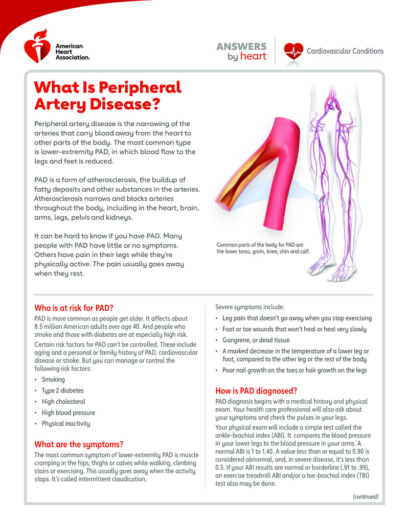 Text - What Is Peripheral Artery Disease? - HealthClips Online