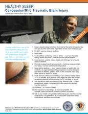 Thumbnail image for "Healthy Sleep Factsheet: Concussion/ Mild Traumatic Brain Injury"