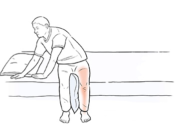 Thumbnail image for "Step-by-Step: Using Log-Roll to Get Out of Bed (Hip Care)"