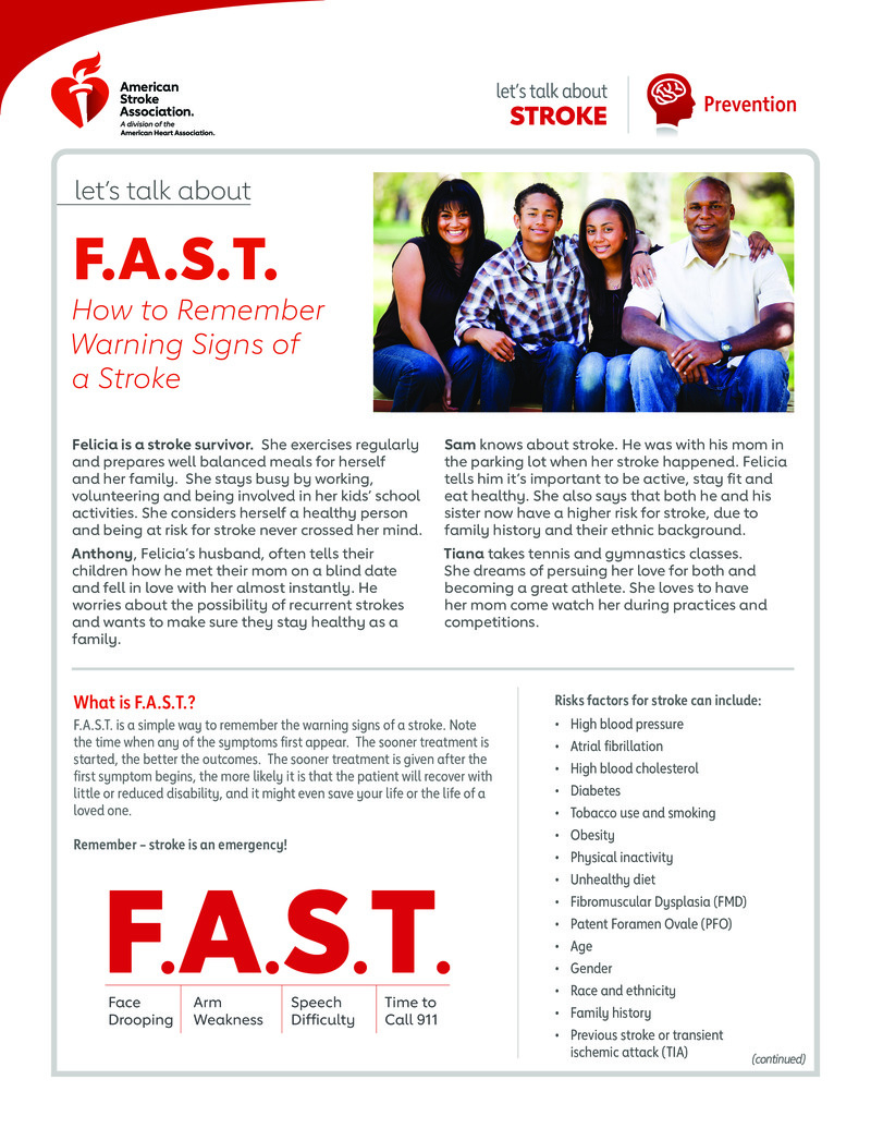 PDF - Let's Talk About F.A.S.T. How To Remember Warning Signs Of A ...