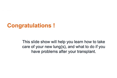 Thumbnail image for "Going Home After Your Lung Transplant: What You Should Know Part 2"