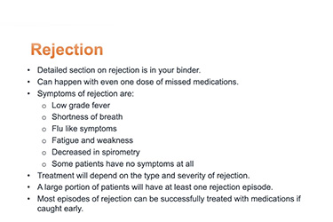 Thumbnail image for "After Your Lung Transplant: Rejection & Clinic Schedule"